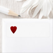 Étiquette Image Rouge-Coeur Lumineux. (En situation)