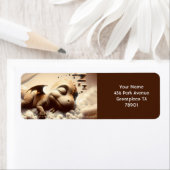 Étiquette Imaginaire Bébé mignon Dragon Dormir (En situation)