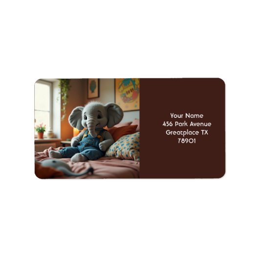 Étiquette Imaginaire Bébé mignon éléphant Jeans (Devant)