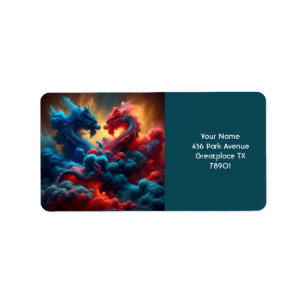 Étiquette Imaginaire Bleu Rouge Bleu mignon
