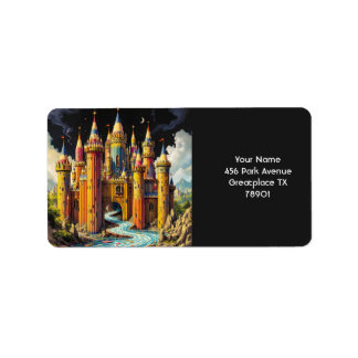 Étiquette Imaginaire Château Cute De Crayons