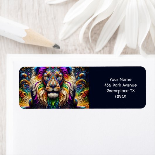 Étiquette Imaginaire Couleurs Lion mignonnes Danse (En situation)