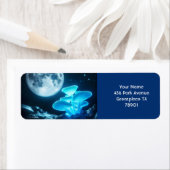 Étiquette Imaginaire Cute Blue Champhrooms Lune (En situation)