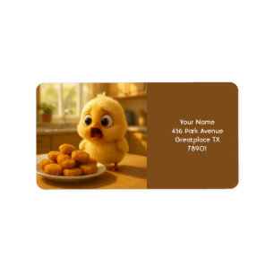 Étiquette Imaginaire Cute Poulet Nuggets Bébé