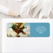 Étiquette Imaginaire Cute Steampunk Bird Sky (En situation)