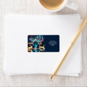 Étiquette Imaginaire Cute Stylo Encre Bleu (En situation)