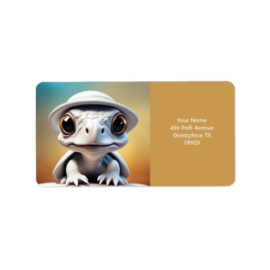 Étiquette Imaginaire Cute Vivid Dentelle Blanche Tortue (Devant)