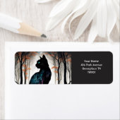 Étiquette Imaginaire Cute Vivid Forêt de Chat Noir (En situation)