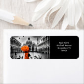 Étiquette Imaginaire Cute Vivid Orange Coat Venise (En situation)