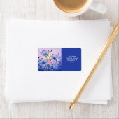 Étiquette Imaginaire Fleurs Bleues Cute Champ (En situation)