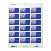 Étiquette Imaginaire Fleurs Bleues Cute Champ (Feuille entière)