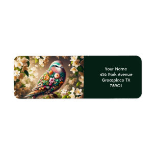 Étiquette Imaginaire Joli Oiseau Floral Jasmine