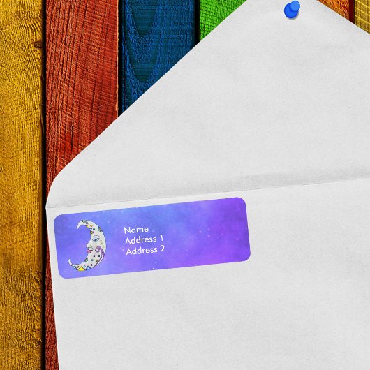 Étiquette Imaginaire Lune Marques Abstraites Étoiles Face Vi