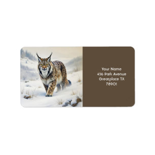 Étiquette Imaginaire Lynx doux neige hivernale