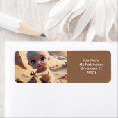 Étiquette Imaginaire mignon bébé Egypte ancienne (En situation)