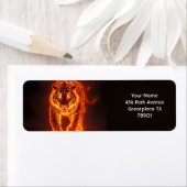 Étiquette Imaginaire mignon feu gros tigre (En situation)