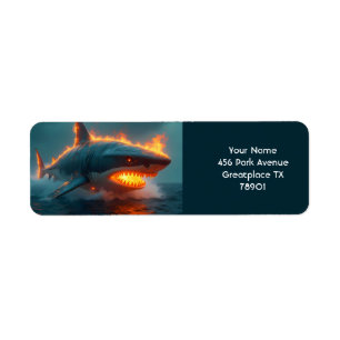 Étiquette Imaginaire mignon feu requin mer