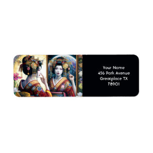 Étiquette Imaginaire mignonne deux Japonaises