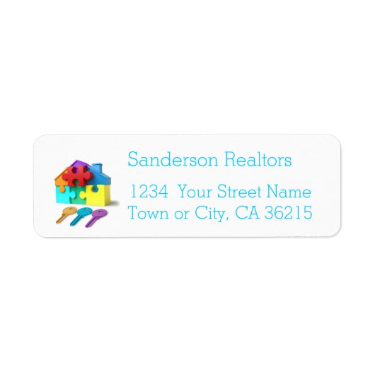 Étiquette Immobilier, Maison et Clés, Immobilier, Agent immo (Devant)