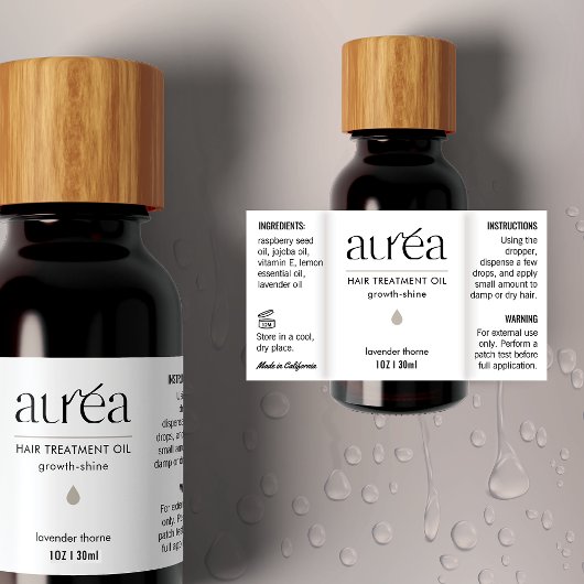 Étiquette imperméable 1 OZ/30ml de bouteille de go