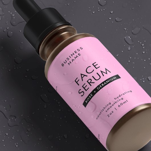 Étiquette imperméable moderne rose 2 OZ Bouteille