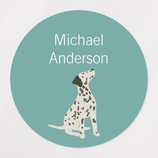 Étiquette imperméable pour chien Dalmation (Design 2)