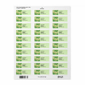 Étiquette Impression de bloc de bois de feuille verte botani (Feuille entière)