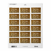 Étiquette Impression de fourrure Leopard (Feuille entière)