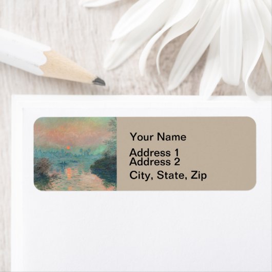 Étiquette Impression de peinture fine de coucher de soleil d (En situation)