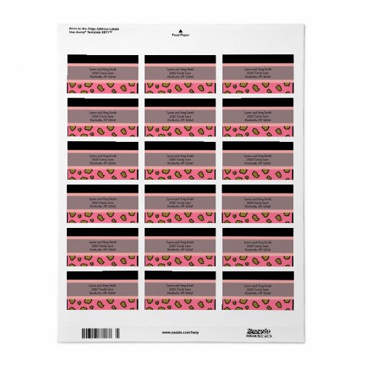 Étiquette Impression léopard rose (Feuille entière)