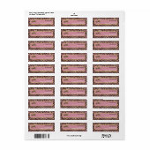 Étiquette Impression léopard rose et or (Feuille entière)