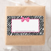 Étiquette Impression Zebra À La Mode Avec Boutique Chic Bow (En situation)