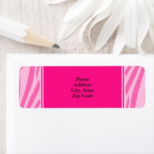 Étiquette Impression Zèbre rose chaud (En situation)