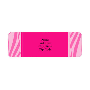 Étiquette Impression Zèbre rose chaud