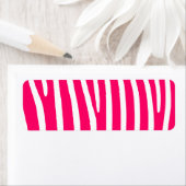 Étiquette Impression Zèbre rose et blanc chaud (En situation)