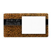 Étiquette Imprimé animal guépard noir or paillettes léopard (Devant)