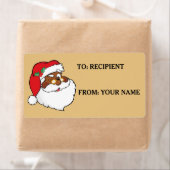 Étiquette imprimé noir Père Noël noir en écriture  (En situation)