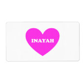 Étiquette Inayah (Devant)