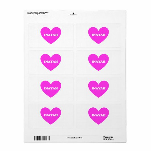 Étiquette Inayah (Feuille entière)