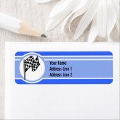 Étiquette Indicateur À damiers ; Bleu (En situation)