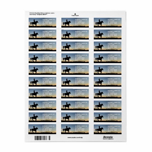 ÉTIQUETTE INDIEN SILHOUETTE (Feuille entière)