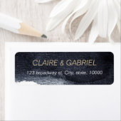 Étiquette Indigo aquarelle moderne simple adresse de retour (En situation)