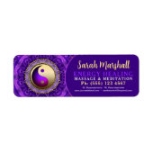 Étiquette Indigo Blue Purple Magic Mandala Healing  (Devant)