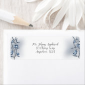 Étiquette Indigo Romance Wedding Return Address Labels (En situation)