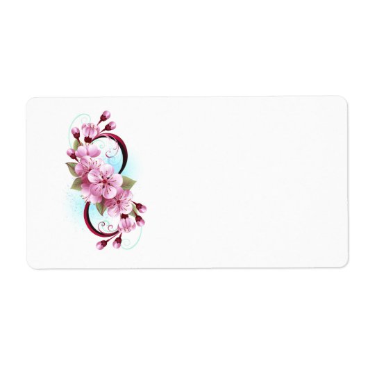 Étiquette Infinité avec les fleurs Sakura (Devant)