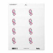 Étiquette Infinité avec les fleurs Sakura (Feuille entière)