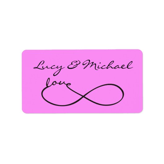 Étiquette Infinity Love Lemniscate noir + votre backgr. (Devant)