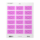 Étiquette Infinity Love Lemniscate noir + votre backgr. (Feuille entière)