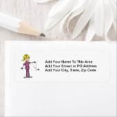 Étiquette Infirmière à silice féminine blonde (En situation)