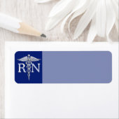 Étiquette Infirmière autorisée RN Caduceus sur Navy Blue (En situation)